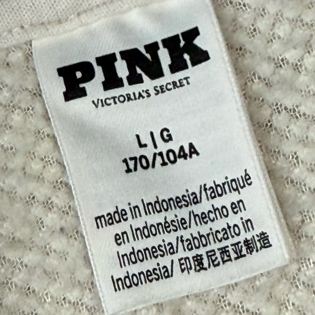 PINK Victoria's Secret Off-White Sherpa Pullover - Image 6