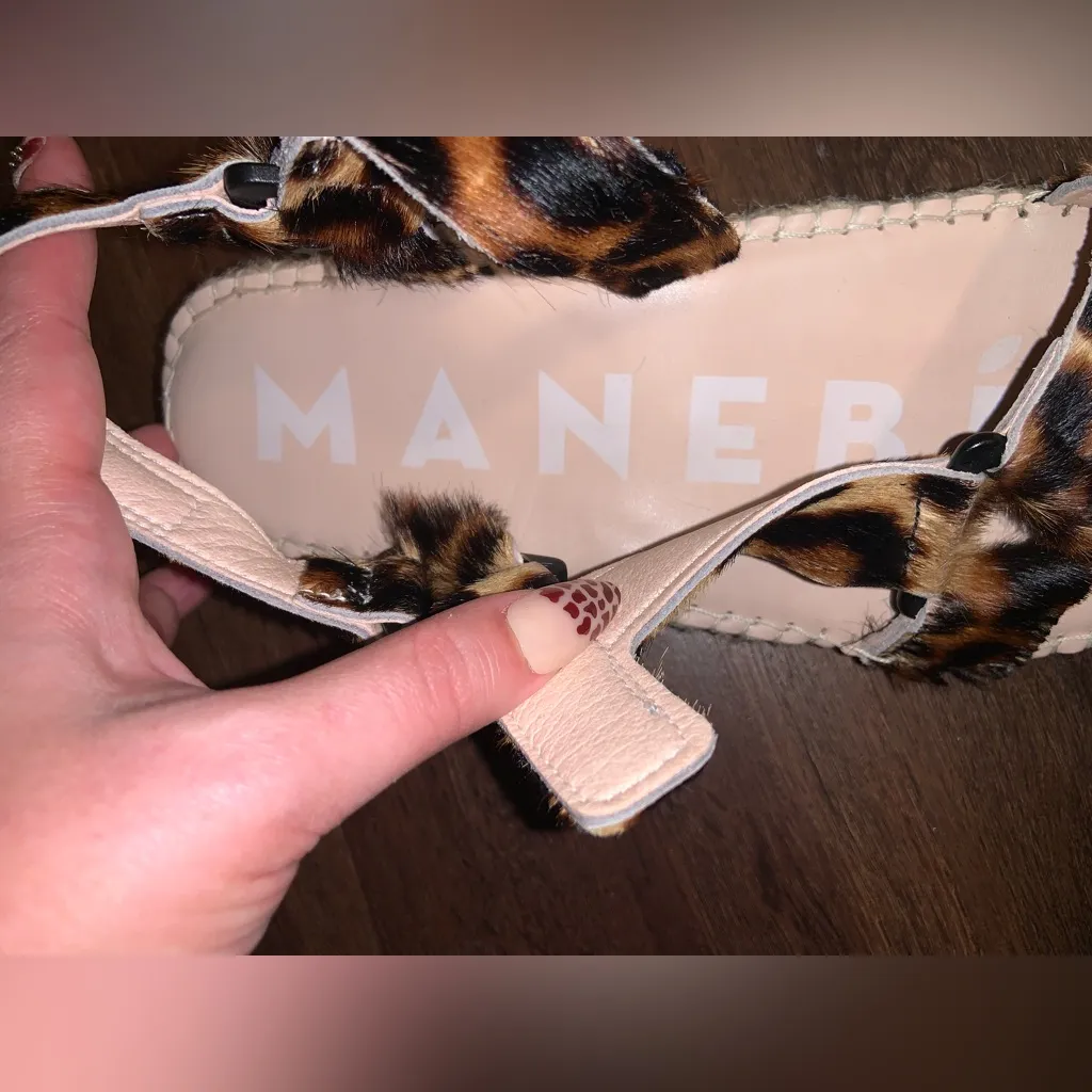 Manebi | Leopardprint Calf Hair Espadrille Sandals nwot anthro $258 fall casual Black Size 9 - Image 3