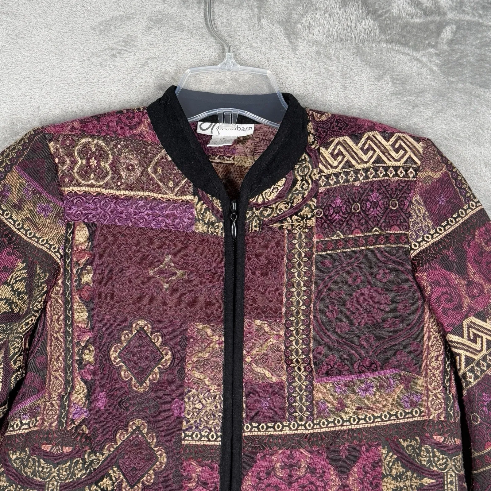 Dressbarn Blazer Womens Small Purple Tapestry Print Boho Bohemian Grandmacore‎ - Image 5