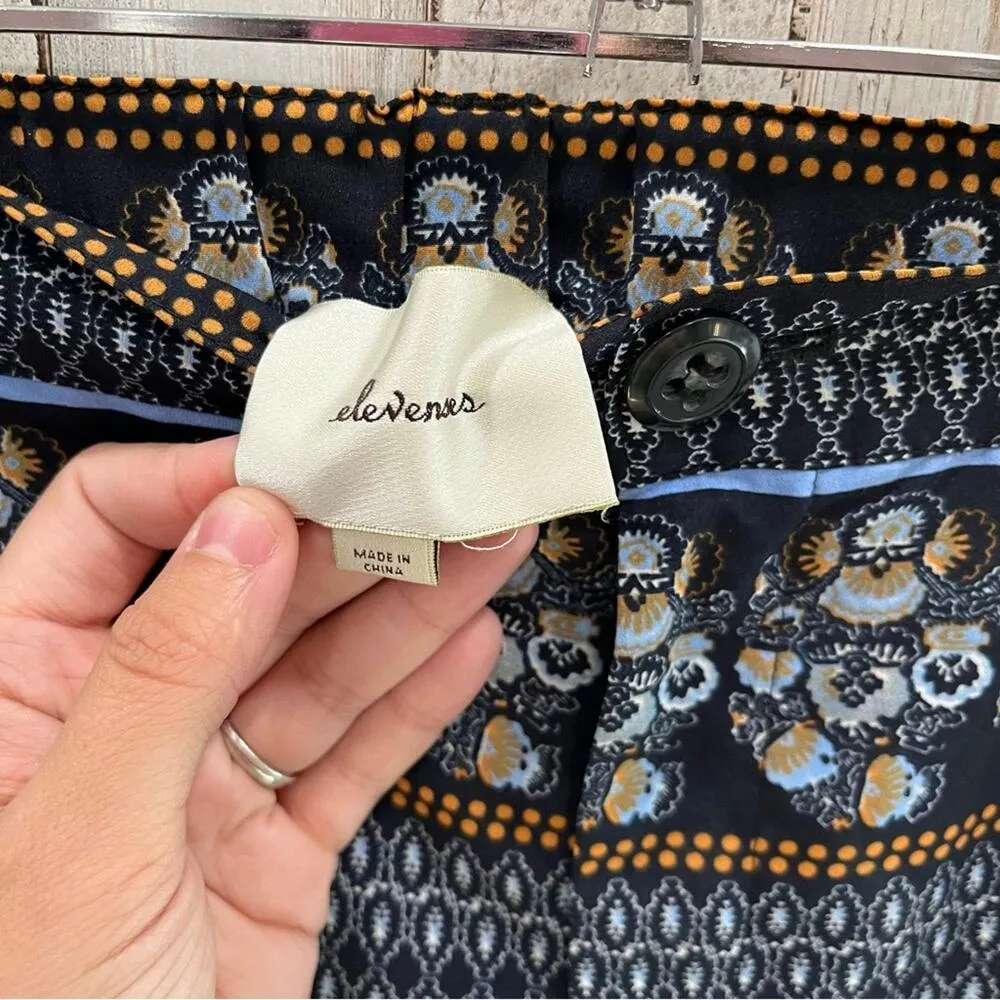 Elevenses Anthro Palazzo Geometric Multicolor Print Flowy Pants Womens Size 4 - Image 3