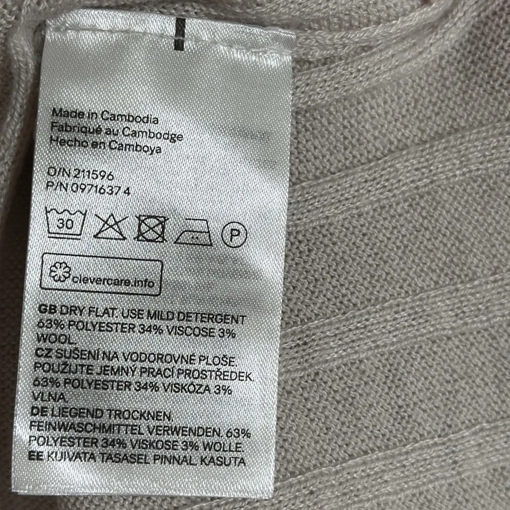 H&M NWT Midi Knit ribbed Polo Shirt Dress woman size Large stretch - Image 7