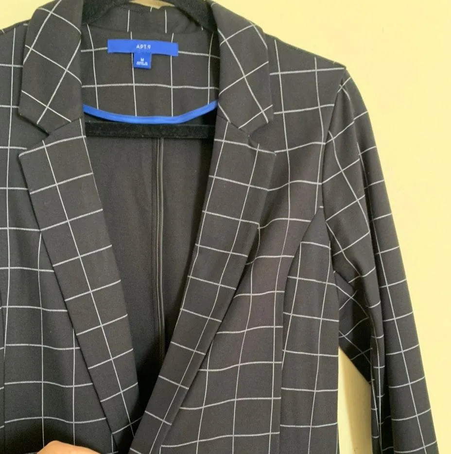 Apt. 9 Black Grid Blazer Jacket - Image 2