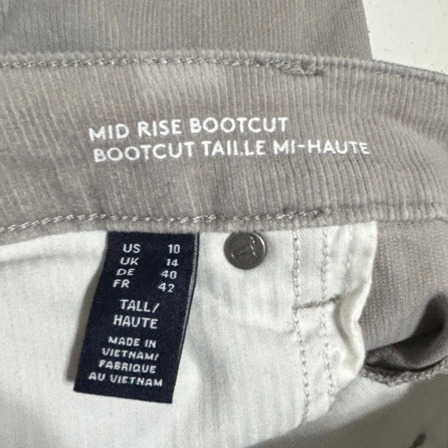 Lands End Women Pants 14 Gray Earthy Corduroy Straight Leg Mid Rise Granola - Image 6