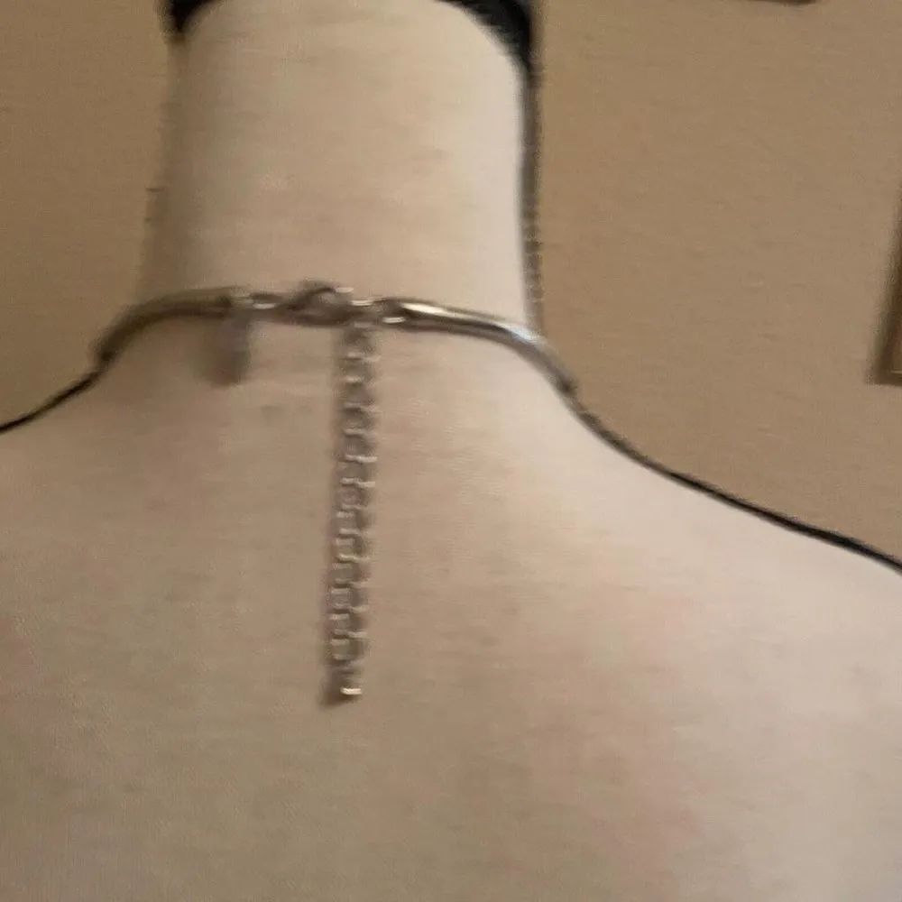 Signed NY - New York & Company Silver Tone Costume Necklace Adjustable Length - Image 5