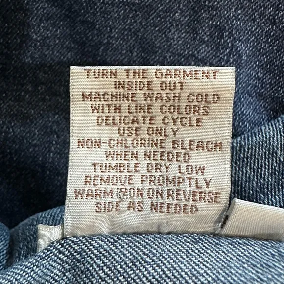 Vintage Y2K Embroidered Butterfly Denim‎ Jacket Size Large Blue - Image 13