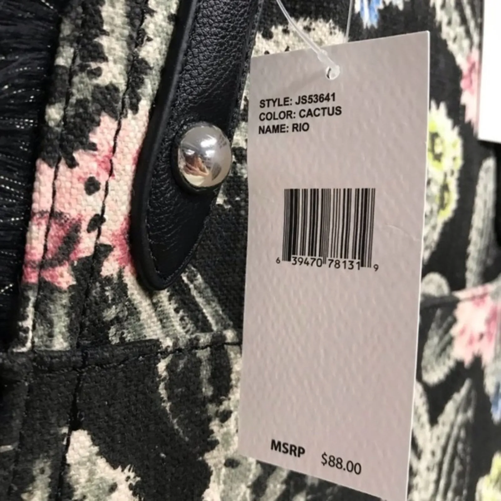 Jessica Simpson Purse Tote Rio Cactus Desert Canvas Handbag Magnetic Closure NWT - Image 4