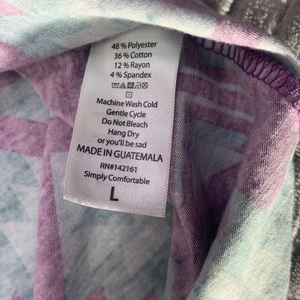 Irma Aztec/Tribal Print Simply Comfortable Blue Purple Top Size L NWT - Image 11