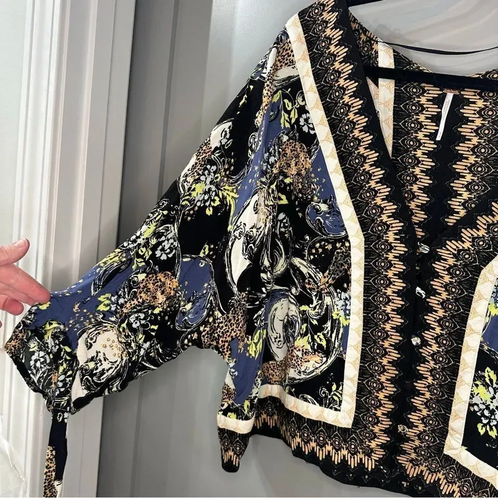 Catch Me If You Can Blouse Oversized Kimono Style Blouse Size M - Image 7