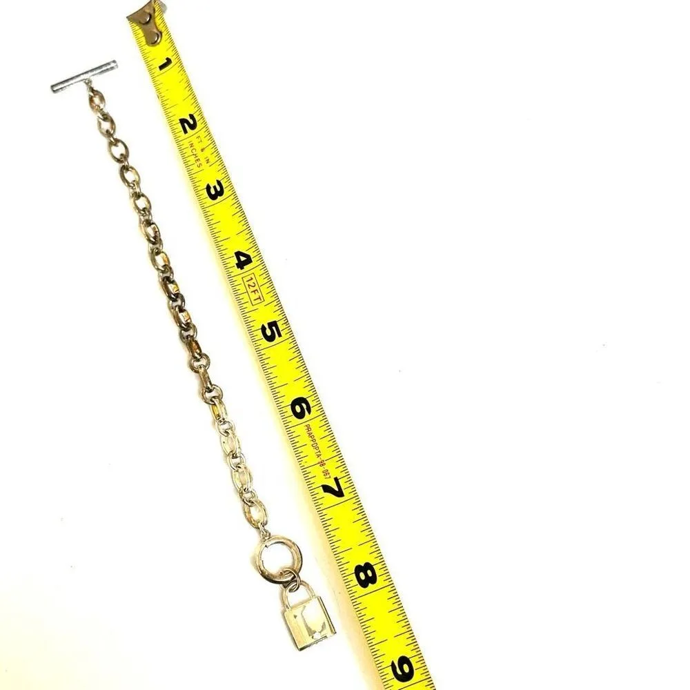 Silver tone locket charm bracelet - Image 5