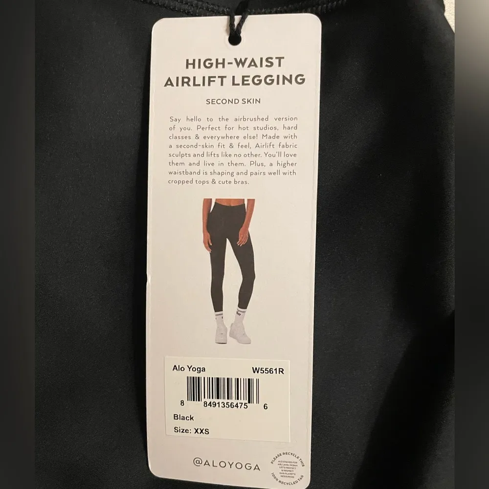 NWT Alo Yoga High Waisted Airlift Leggings Black Color Size XXS - Image 4