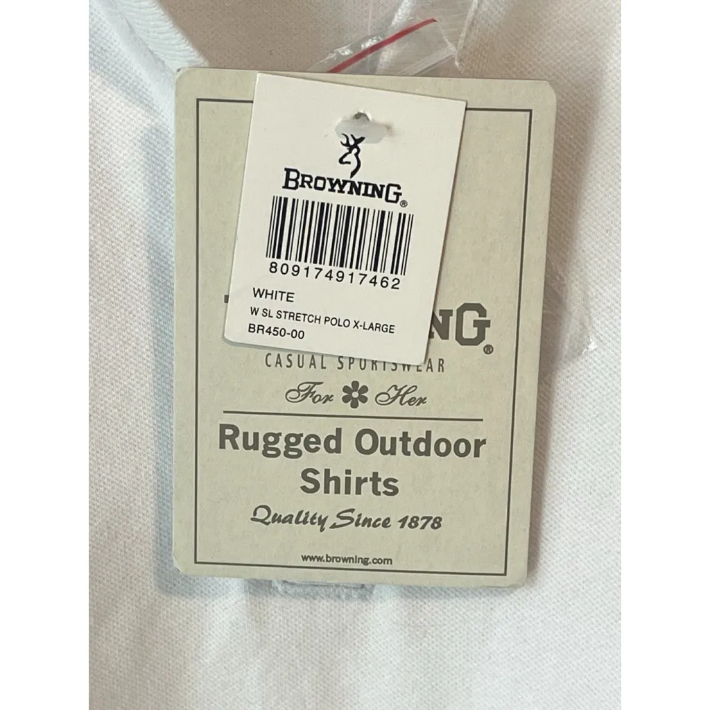 Browning Sleeveless Top Womens XL White V Neck Button Collared Tank Shirt NWT - Image 6