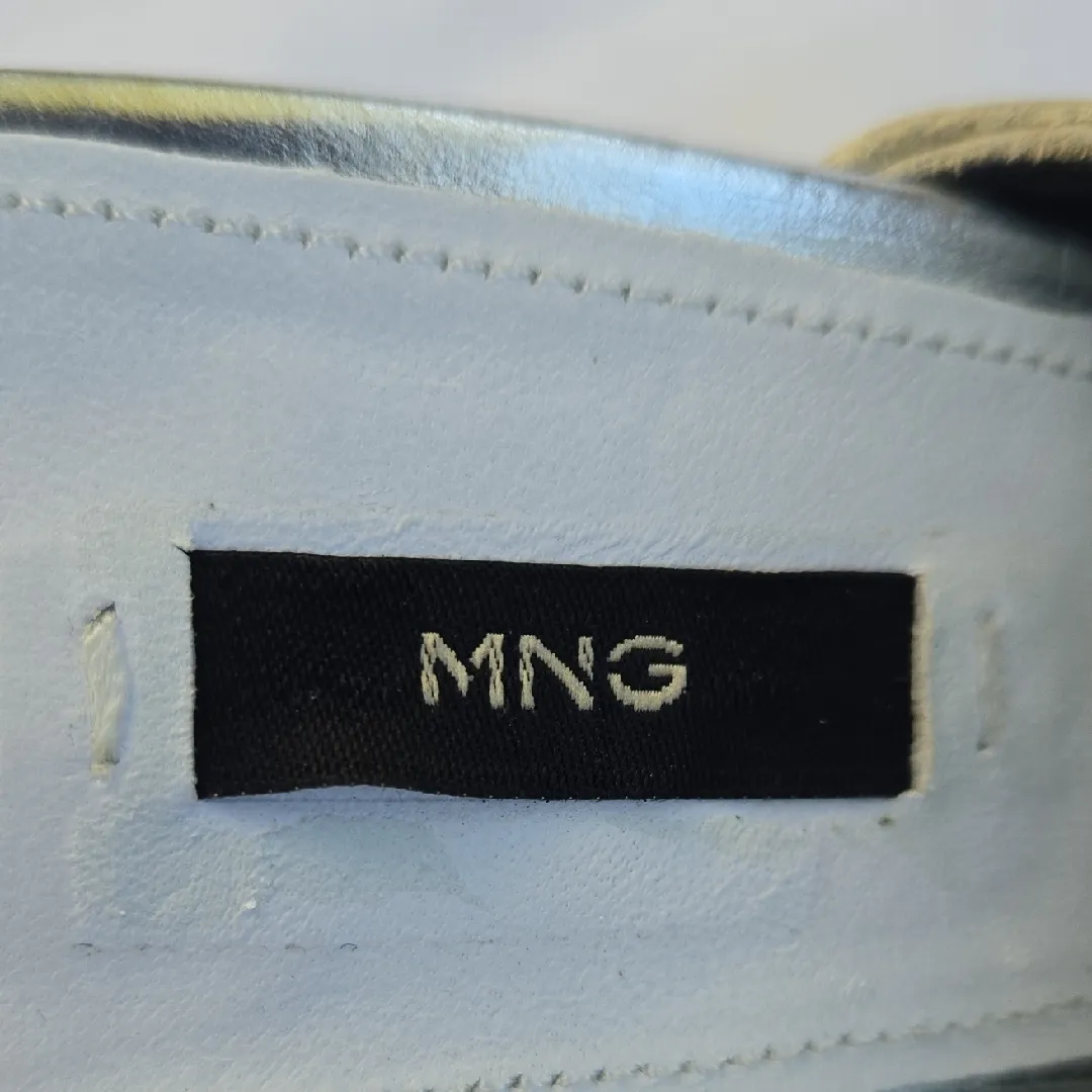 Mango Metallic Silver Mules - Image 2