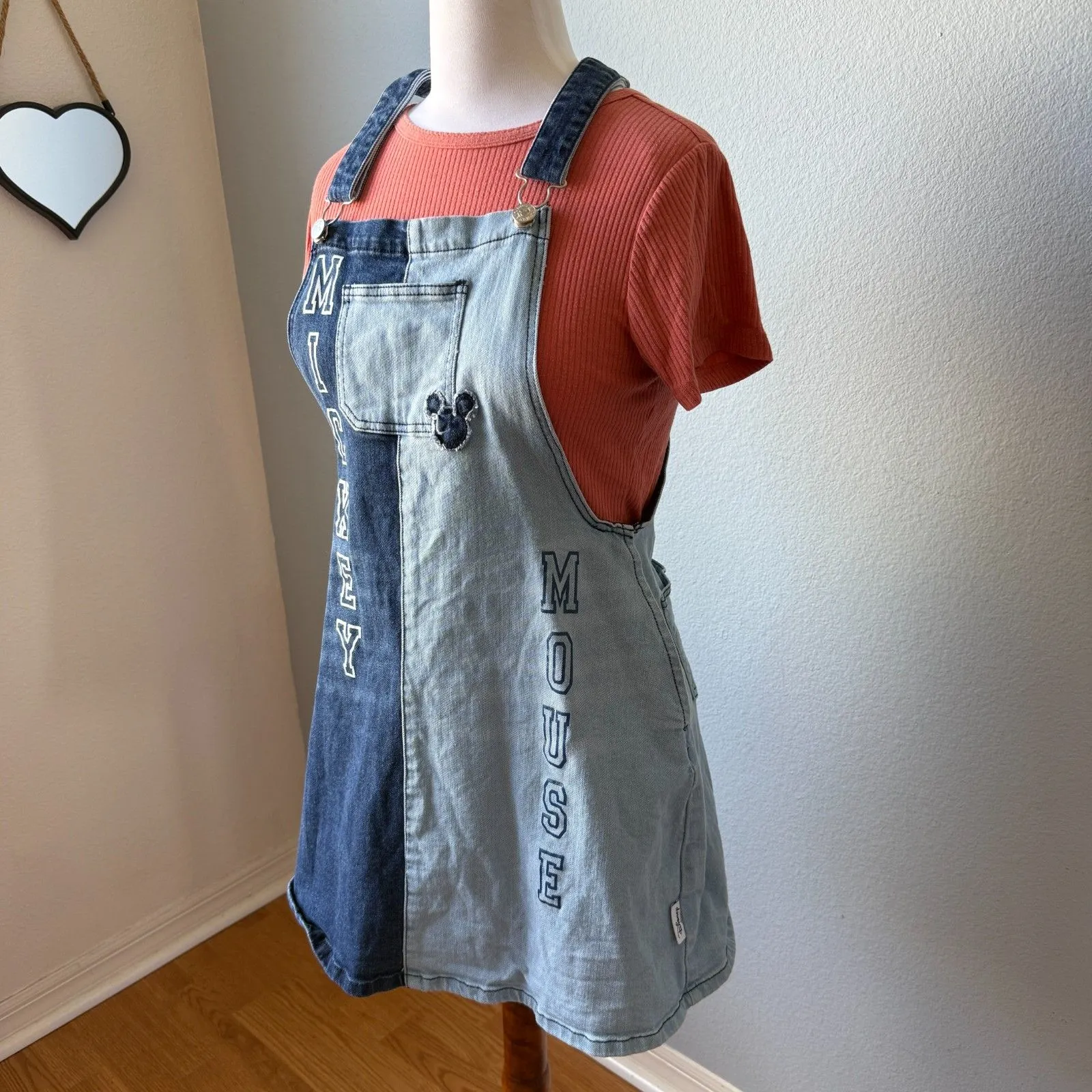 Disney Her Universe Mickey Mouse Denim Overall Dress Size Medium - Image 3