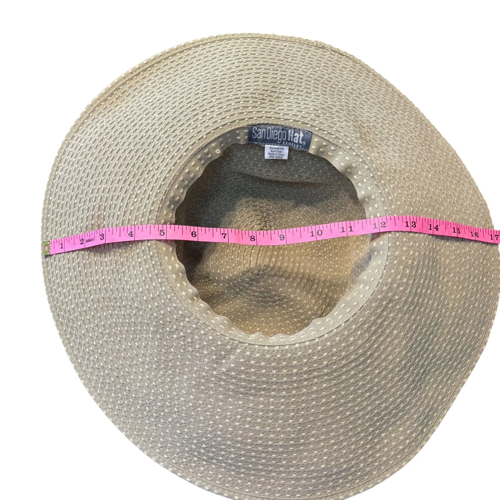 San Diego Hat Company Womens Beige Green Wide Brim Straw Sun Hat‎ Beach O/S Tan - Image 4