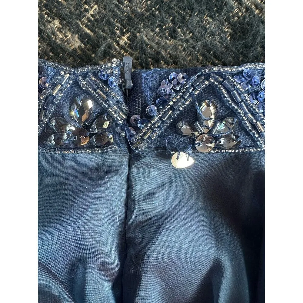 Sherri Hill 2 Piece Chiffon Skirt/Embellished Top Blue Size 6 Style 51296 Formal - Image 10