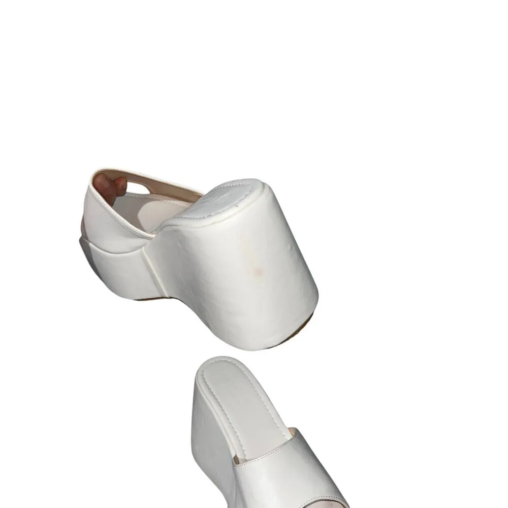 y2k Chunky White Wedges Size 7.5 - Image 2