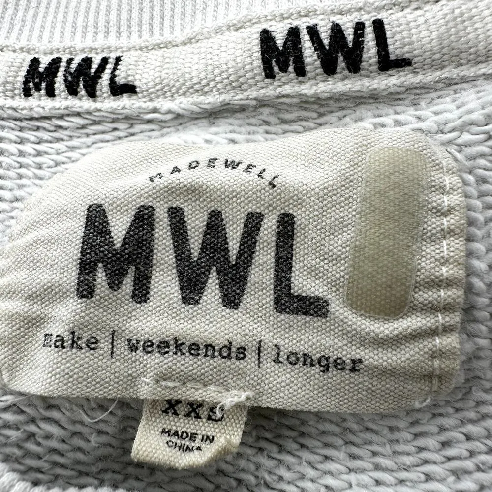 Madewell Airy Terry Sweatshirt Tie Dye Raglan Oversized Crew White Gray XXS - Image 3