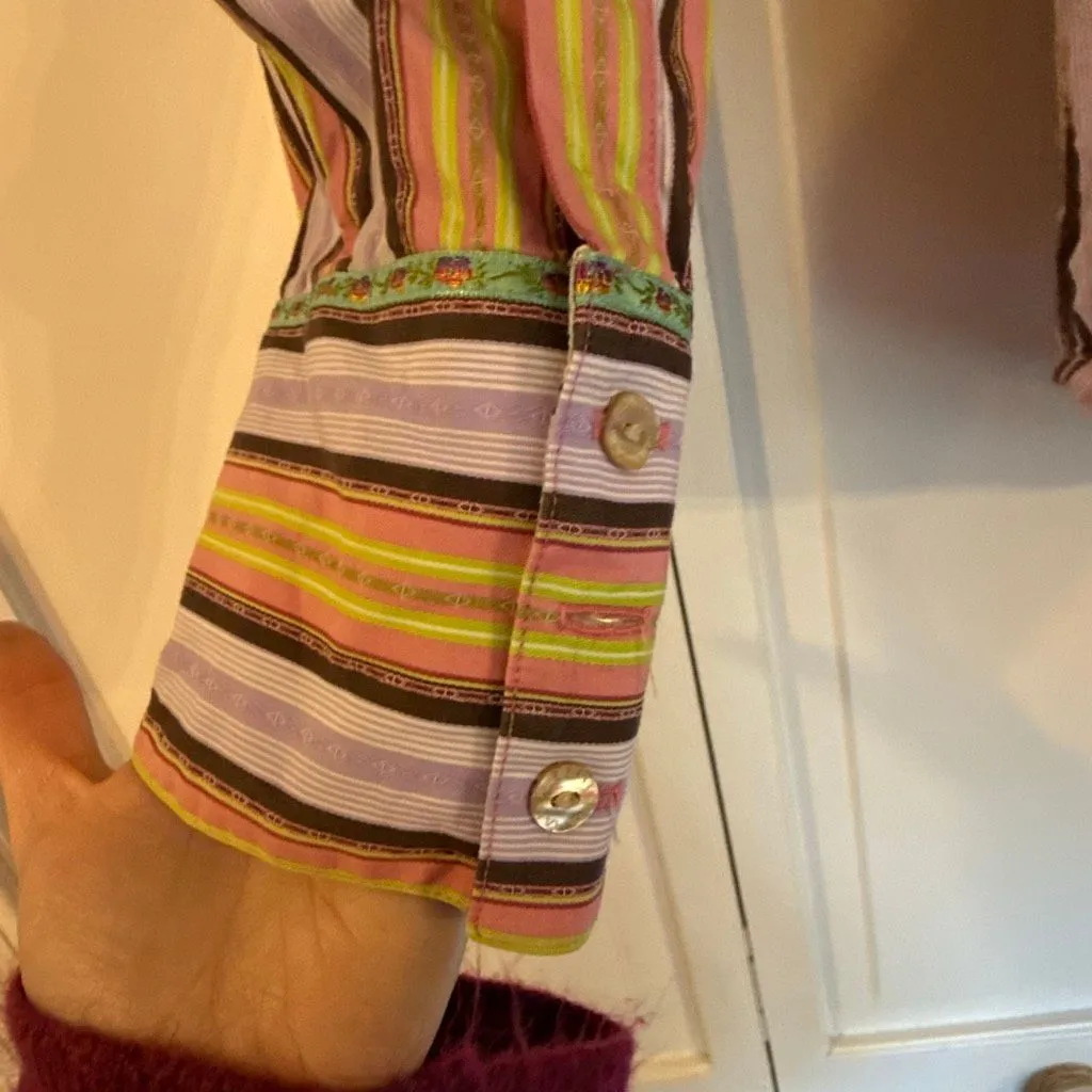 Robert Graham striped cotton blend button down size XL - Image 5