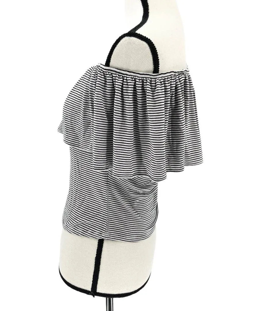 Striped Off The Shoulder Layered Top - Image 2