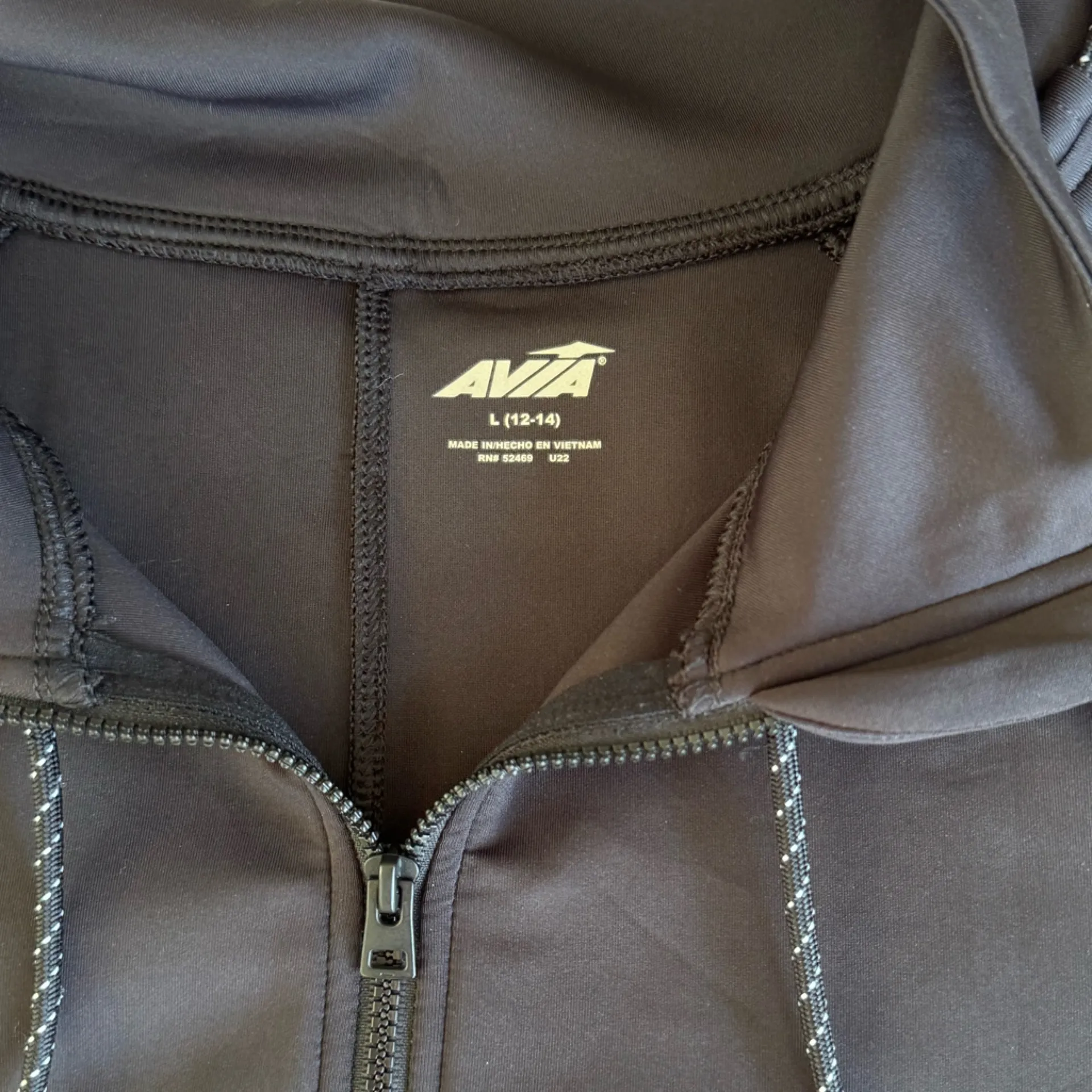 AVIA Black Scuba Cropped Funnel Neck Quarter Zip Top Sweatshirt Size Large - Image 7