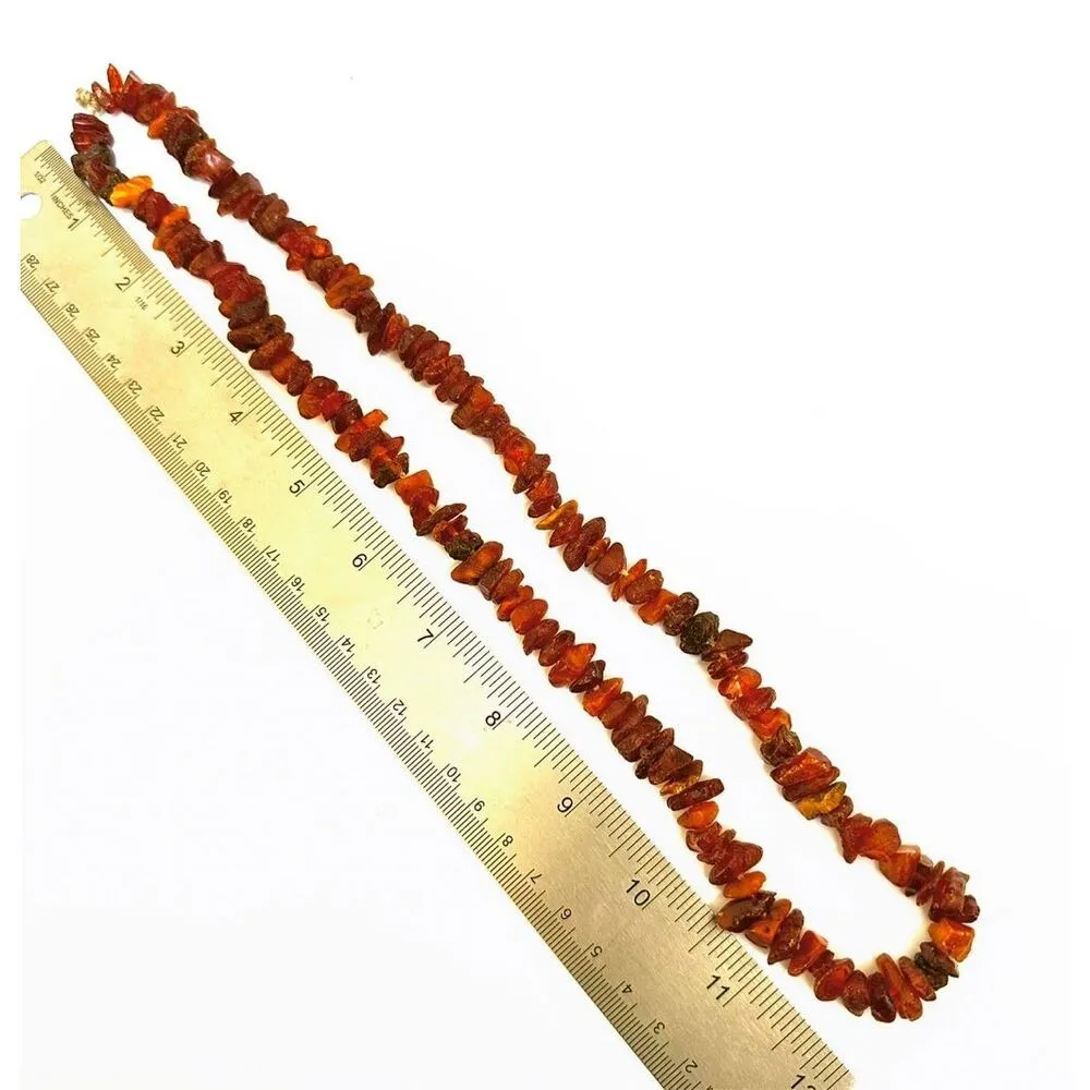 Vintage Raw Baltic Amber Chip Necklace - Image 7