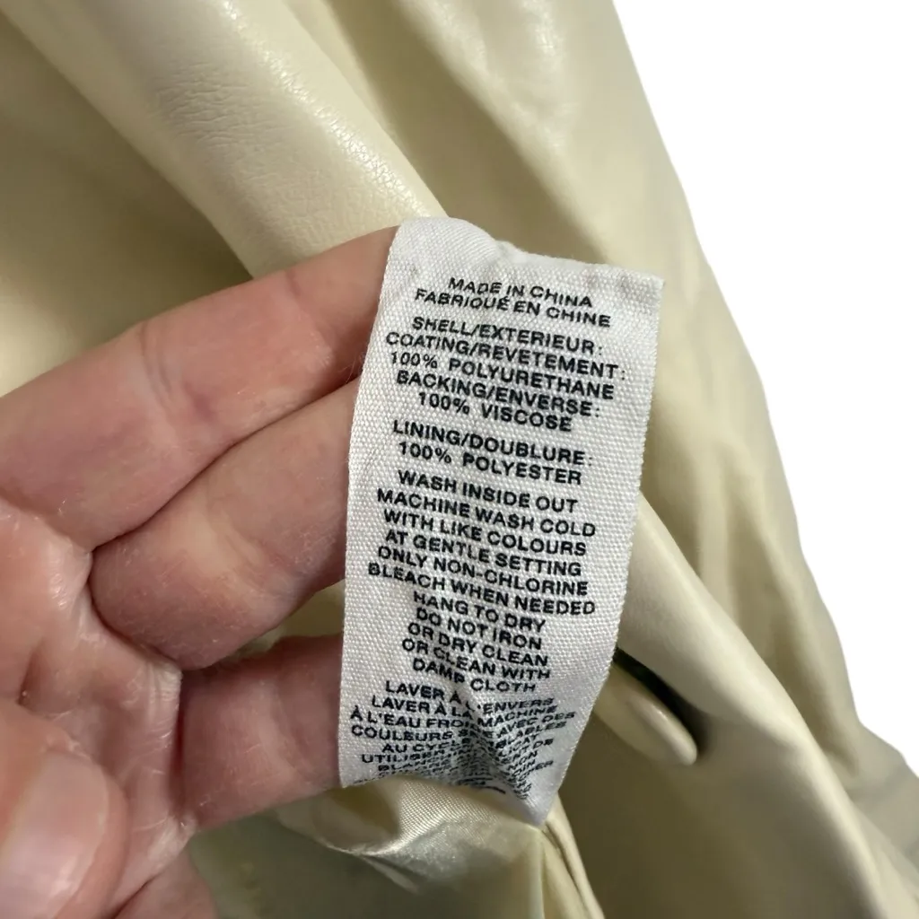 Avec Les Filles Women’s Leather Blazer Dress in Cream Size M - Image 10