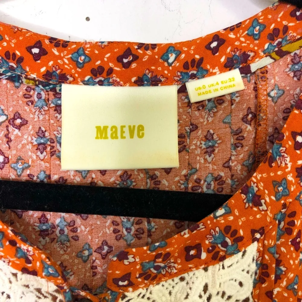 𝅺Anthropology Maeve floral print peasant BoHo gypsy blouse - Image 5