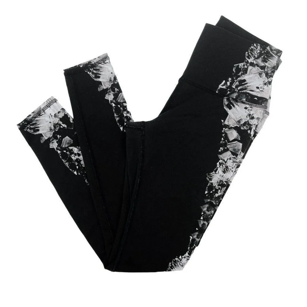 ALO High Waisted Airbrush Black Crystal Full Length Ankle Leggings Small - Image 5