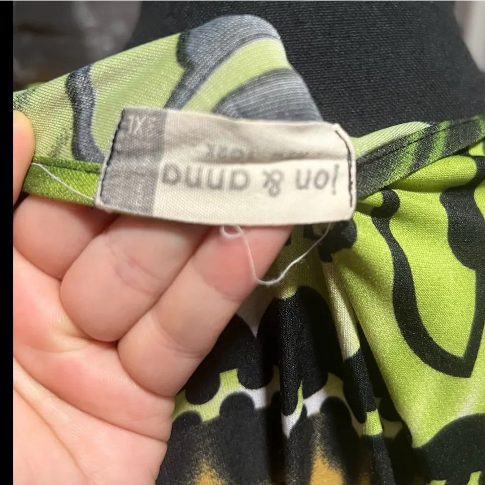 Jon & Anna Green Geometric Maxi Dress L - Image 4