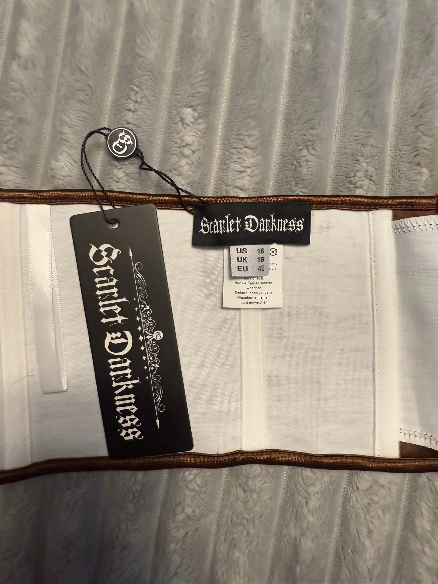 Halloween Sleek Brown Belt Pirate Corset Size 16 - Image 3