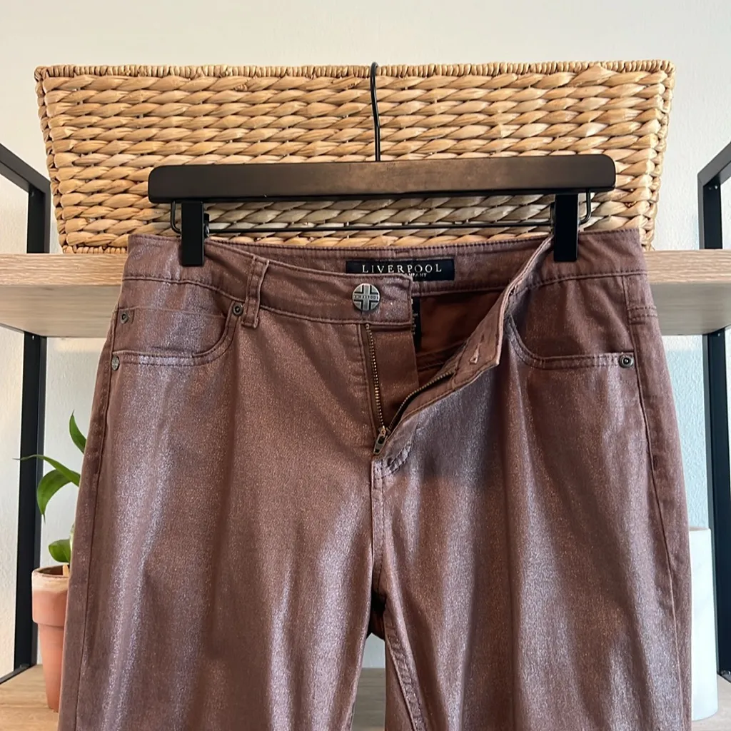 Liverpool Mid-Rise All You Need is Love Beatles Mahogany Sparkle Slim Jean 29 8 - Image 6