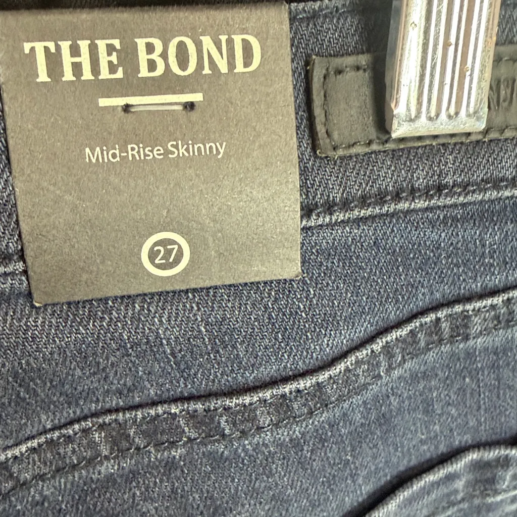 Blank NYC The Bond Mid Rise Skinny Jeans Dark Blue Frayed Legs. Size 27 - Image 7