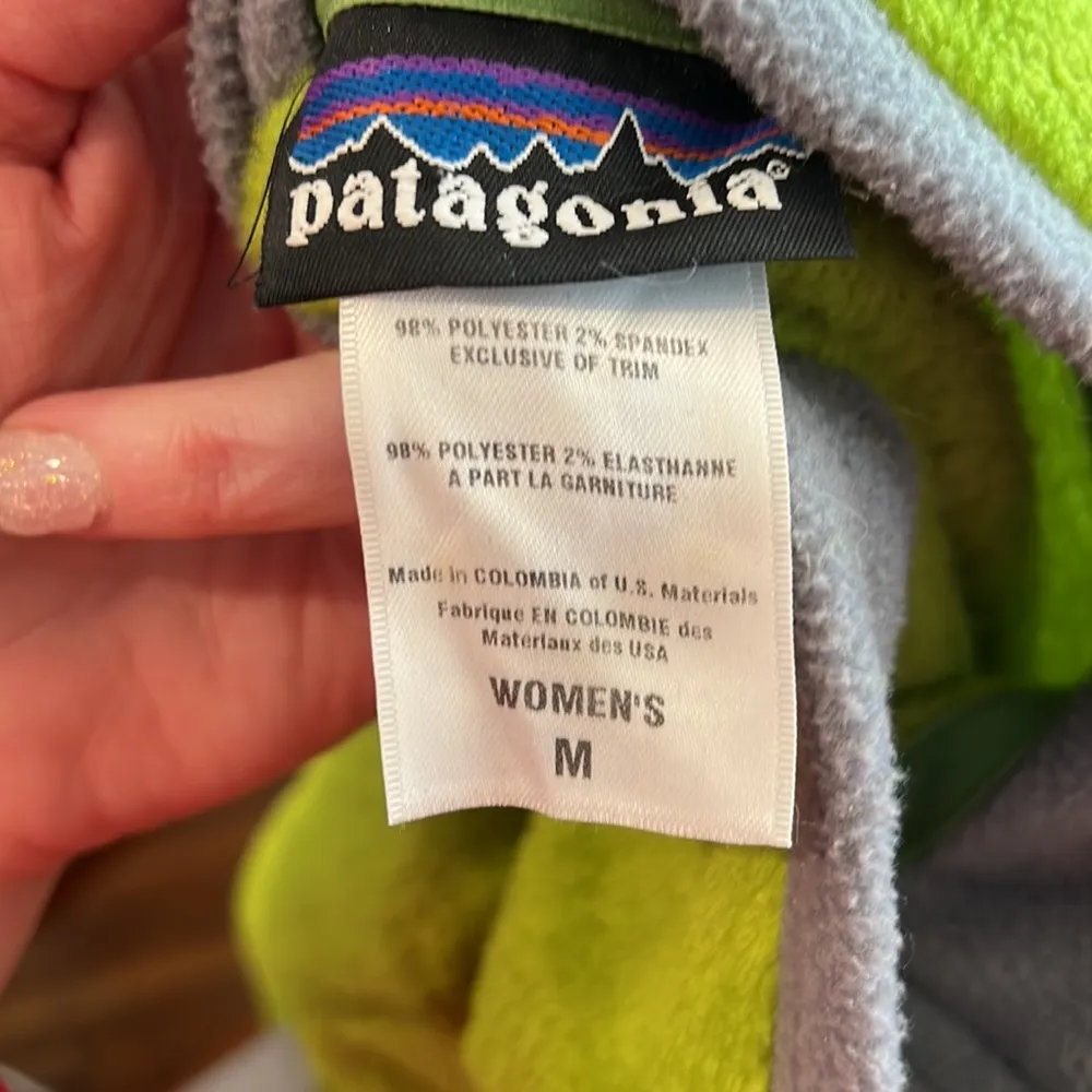 Patagonia Women’s Fleece Polartec R2 Lime Green Jacket Size Medium - Image 7