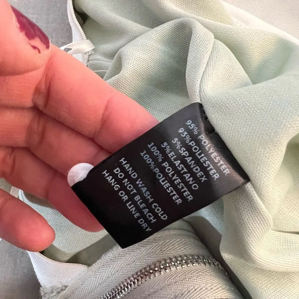 Blithe NWT White Green Open Back Sleeveless Cutout Halter Maxi Dress Small - Image 11