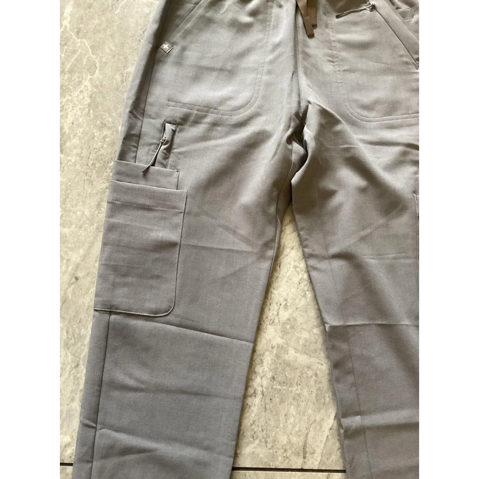 FIGS Scrub Pants Womens XXS Petite Gray Jogger Technical Collection Cargo Zip - Image 2