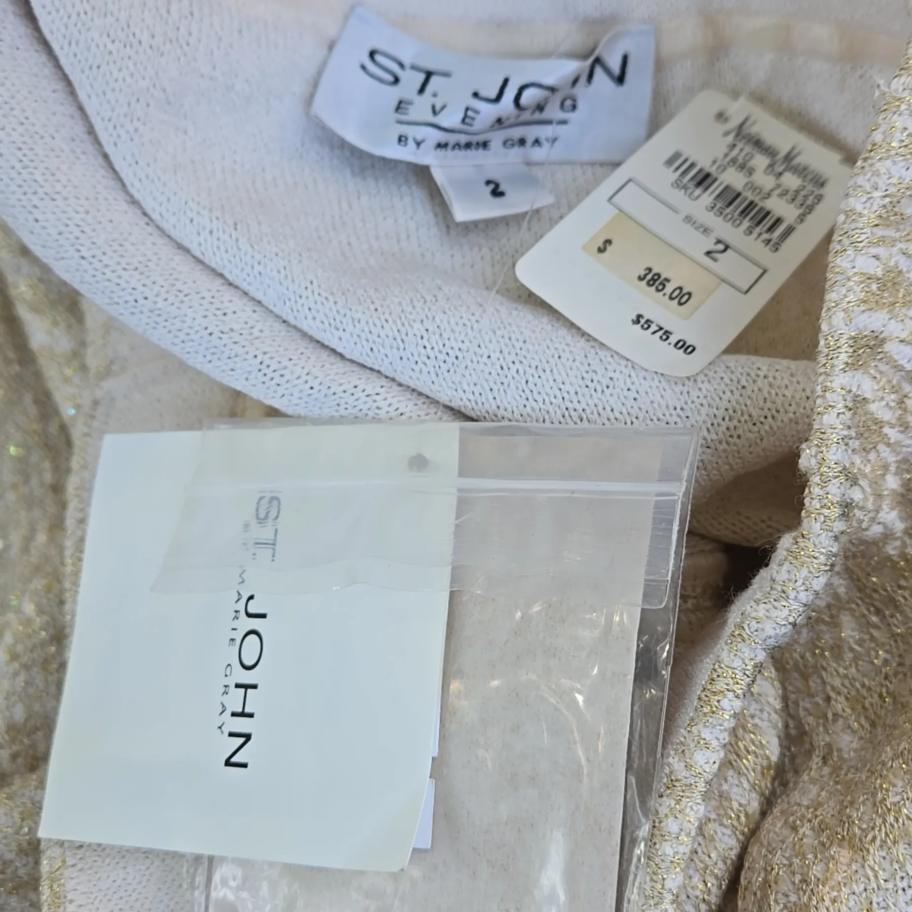 St. John Elegant Cream Blazer And Skirt Set - Image 9