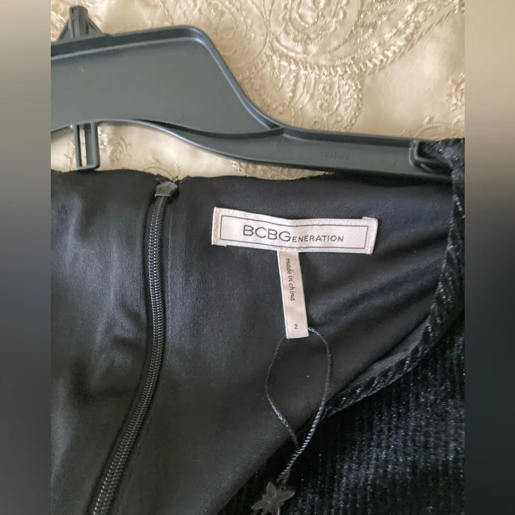 Black Sparkle Long Sleeve Dress New - Image 5