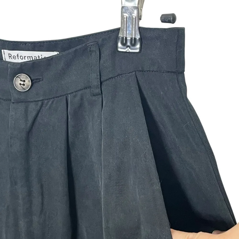 Reformation Pants Size 0 Black Wide Leg Tencel Pleated Women’s - Image 9
