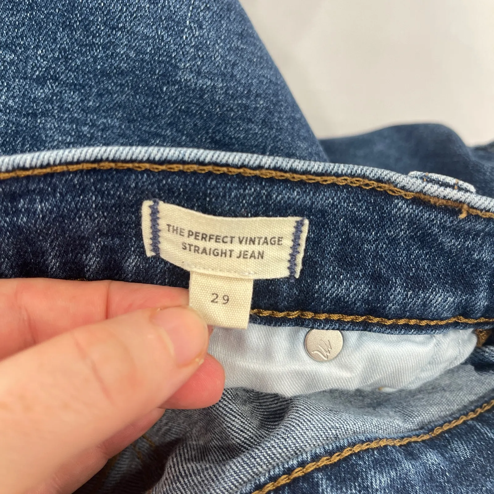 Madewell Women's Size 29 The Perfect Vintage Straight Jean Blue Dark Wash Denim - Image 7