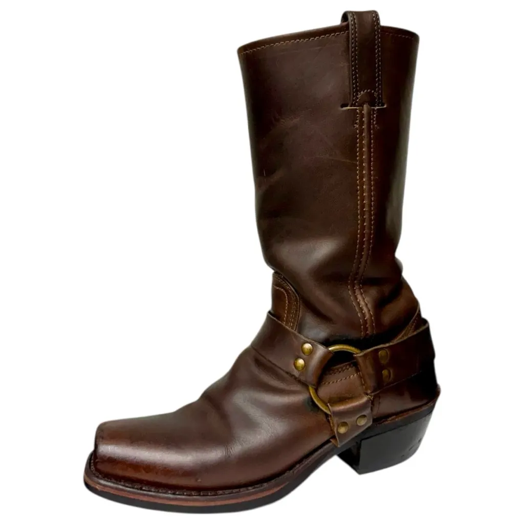 Frye  Harness 12R Engineer Boots Dark Brown Leather Motorcycle Size 8 EUC - Image 4