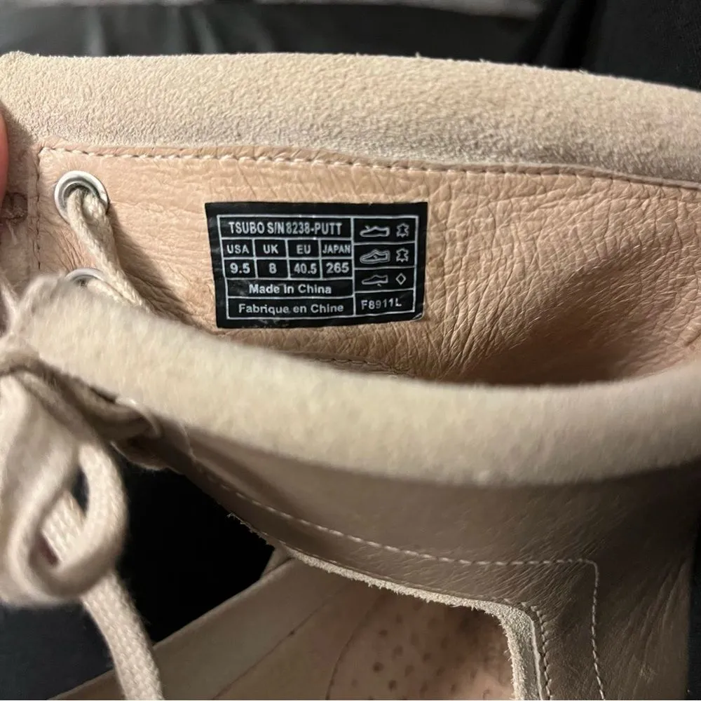 TIMO WEILAND x TSUBO Sedna Neutral Leather Wedge Shoes Size 9 - Image 10