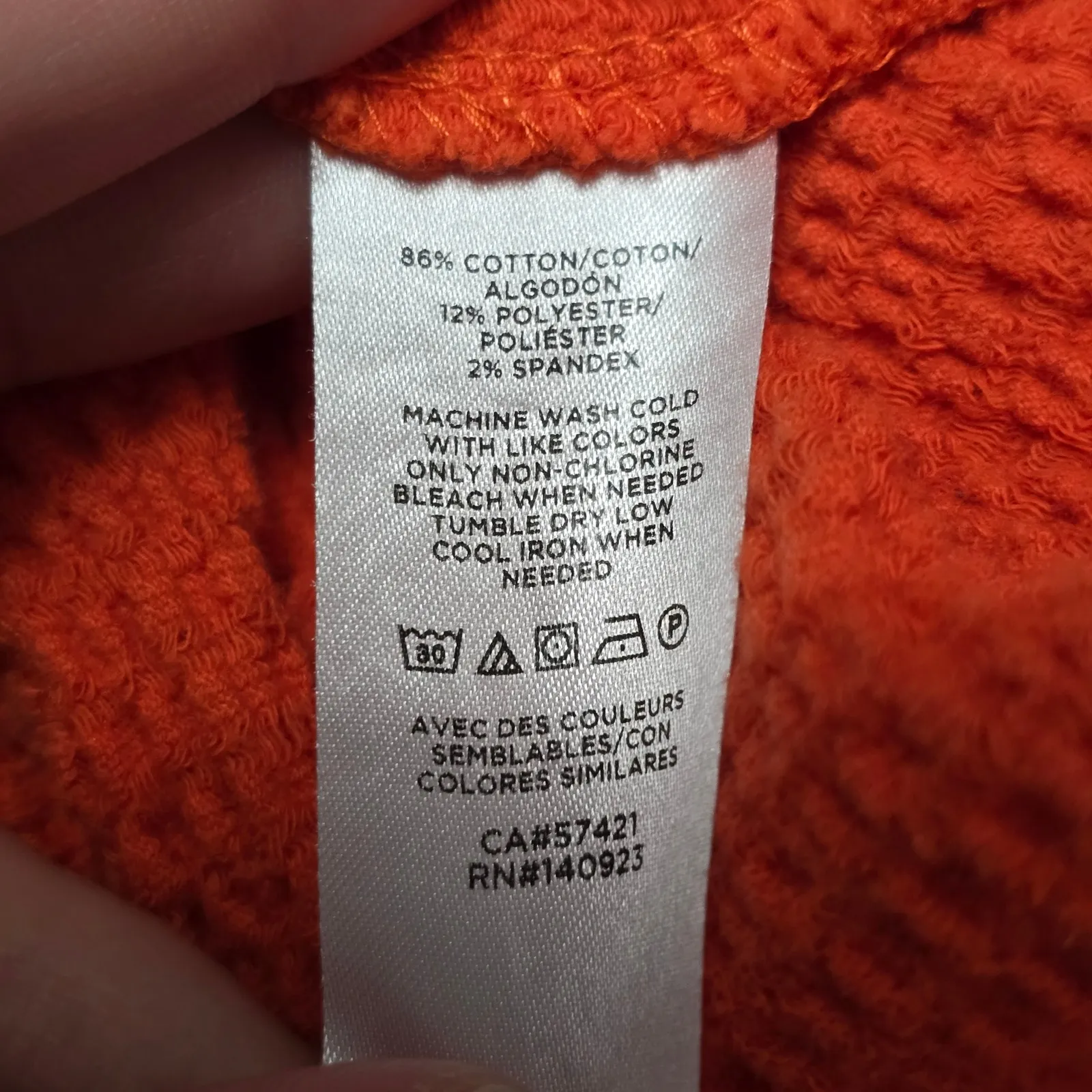 LOFT Orange Tie-Front Top Square Neck Puff Short Sleeve Blouse Medium - Image 6