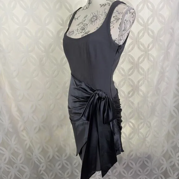 Cinq a Sept Waverly Dress Iron Gray Silk Blend Sleeveless Knot Mini Size 6 NWT - Image 7