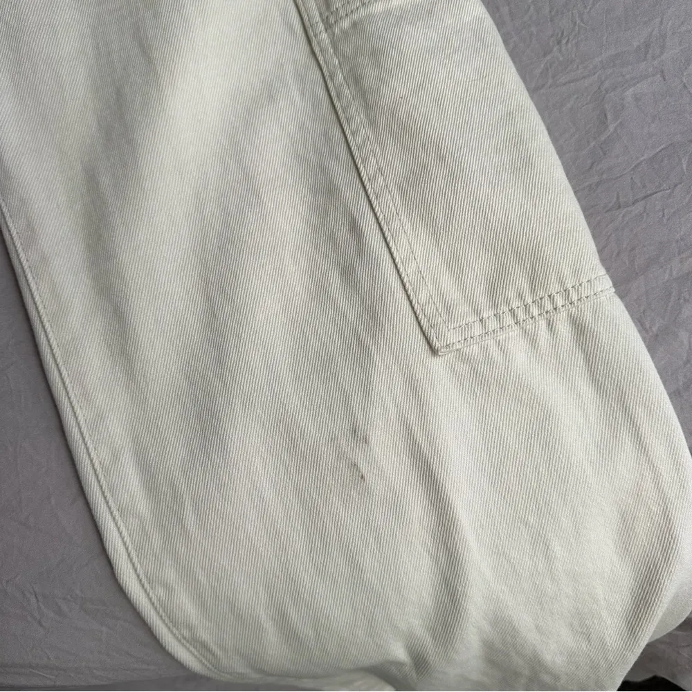 H&M Women’s 10 Off-White Cargo Carpenter Jean Pants Trousers Multi Pockets Large - Image 13