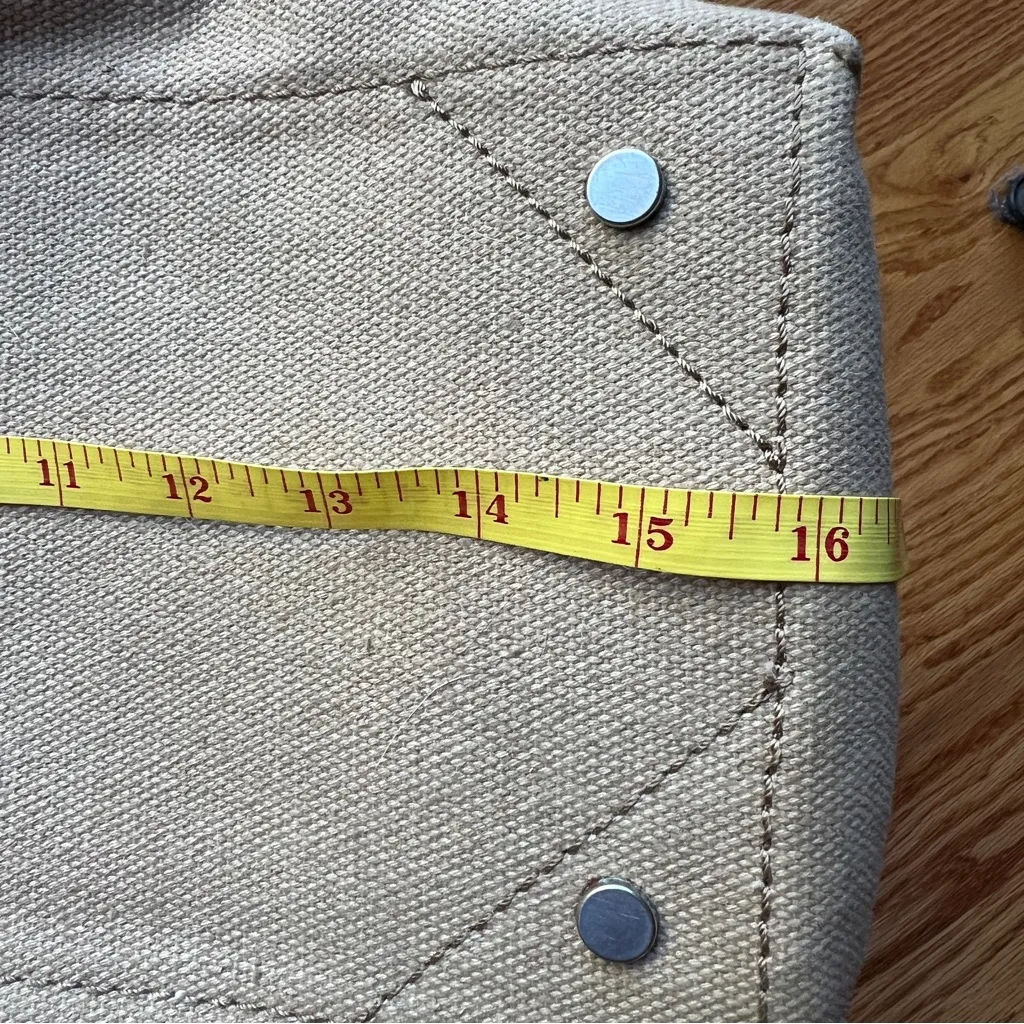 Banana Republic Beige Heavy Canvas‎ Shoulder Tote Bag  22” x 13” Handles Pockets - Image 15