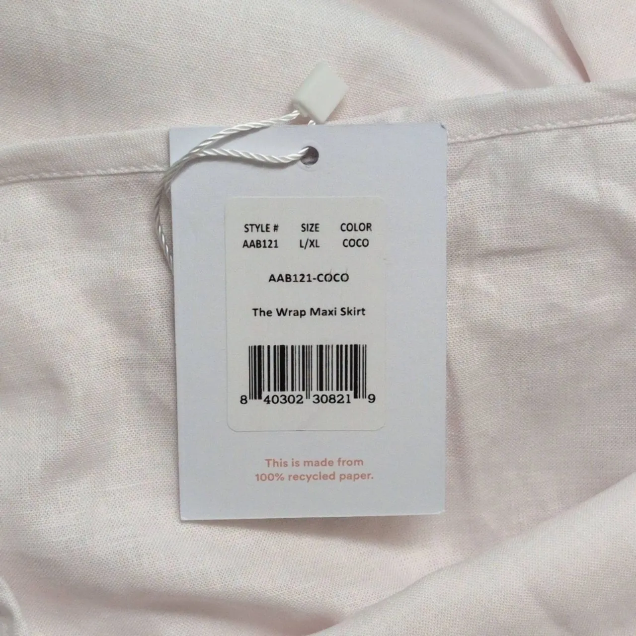 NWT Andie Wrap Maxi Skirt Coconut (White) Tie Waist Linen Blend L/XL - Image 6