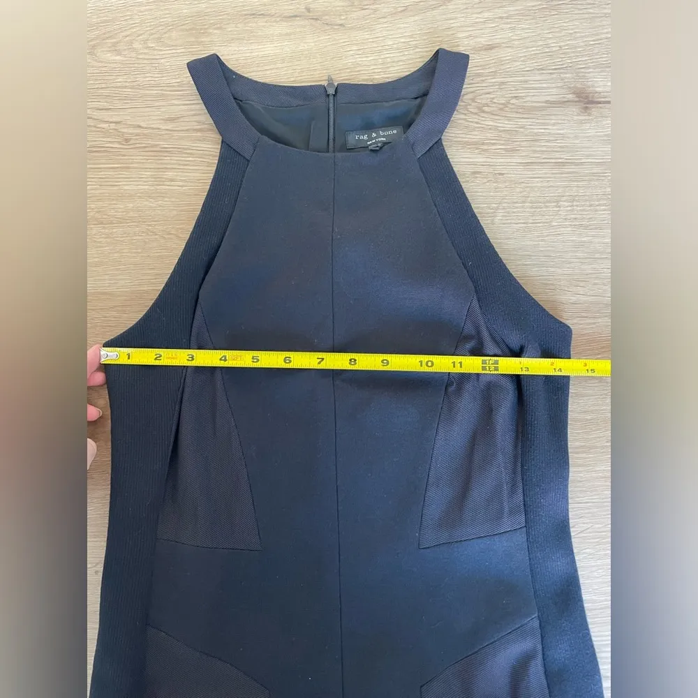 Rag & Bone Black Halter Dress in Paneled Black - Image 5