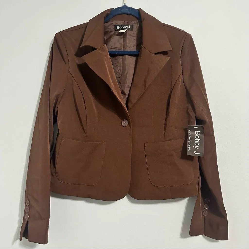 Y2K Bobby J Brown Blazer Jacket Large - Image 2