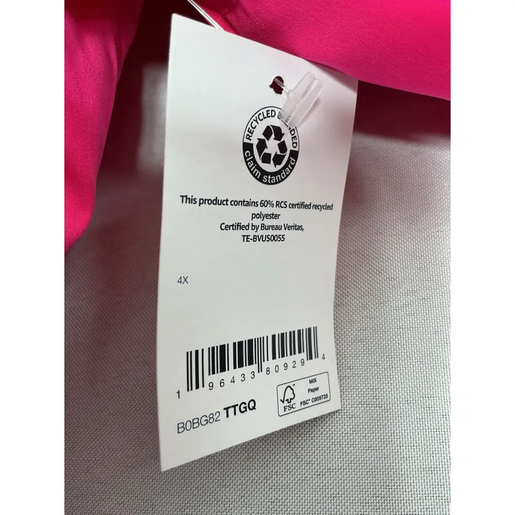 Womans NWT Amazon Essentials Cropped Puffer Winter Jacket 4X Pink - Image 5