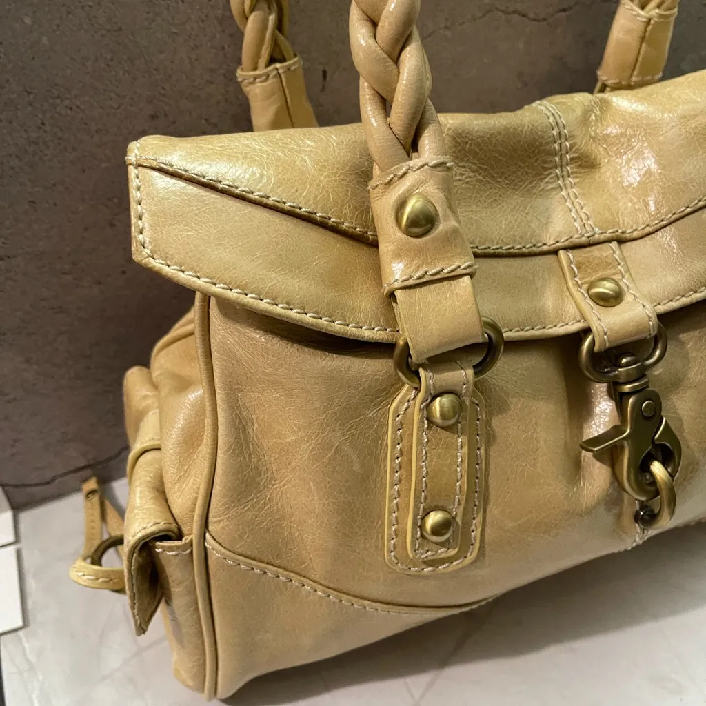 Vintage Borsetta Milano Tan Leather Satchel Bag - Image 4